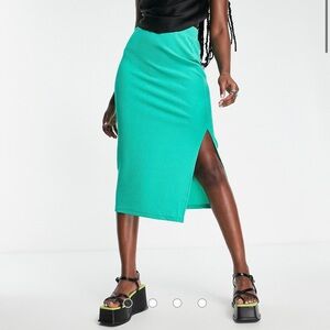 Vero Moda Vibrant Green Midi Pencil Skirt Size XL NWT